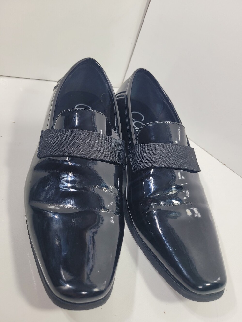 Calvin Klein Bernard Men's Size 9 Black Patent Tuxedo Loafers Dress Shoes SlipOn